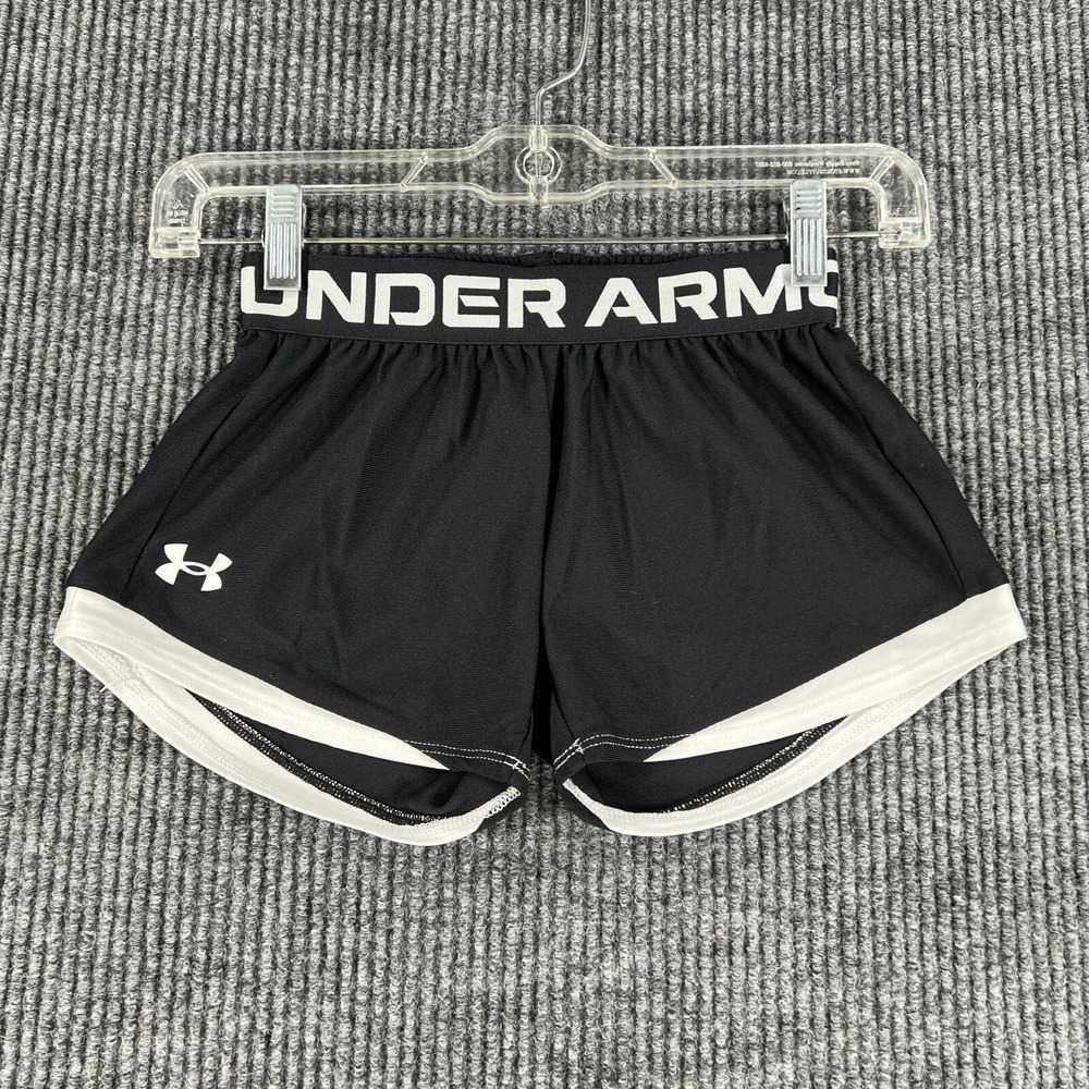 Under Armour Shorts Youth Girls XS Extra Small Black Loose Fit Athletic Casual